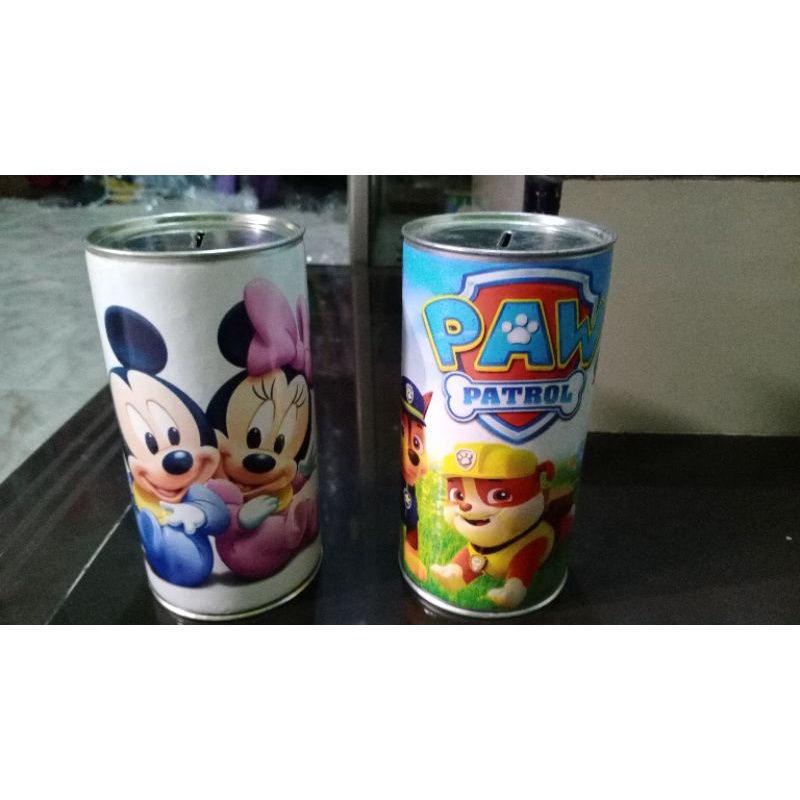 Celengan Kaleng Mini Buka Tutup Bawah Karakter