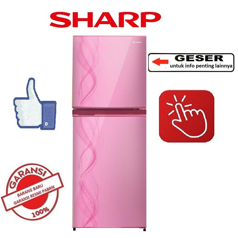 SHARP Kulkas 2 Pintu [205 L] SJ-237ND-AP - Pink - garansi RESMI SHARP