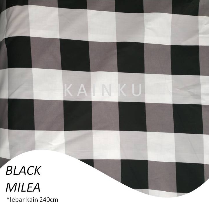 KAINKU - Kain Meteran Katun Lokal CVC &quot;BLACK MILEA&quot; (harga 1 meter)