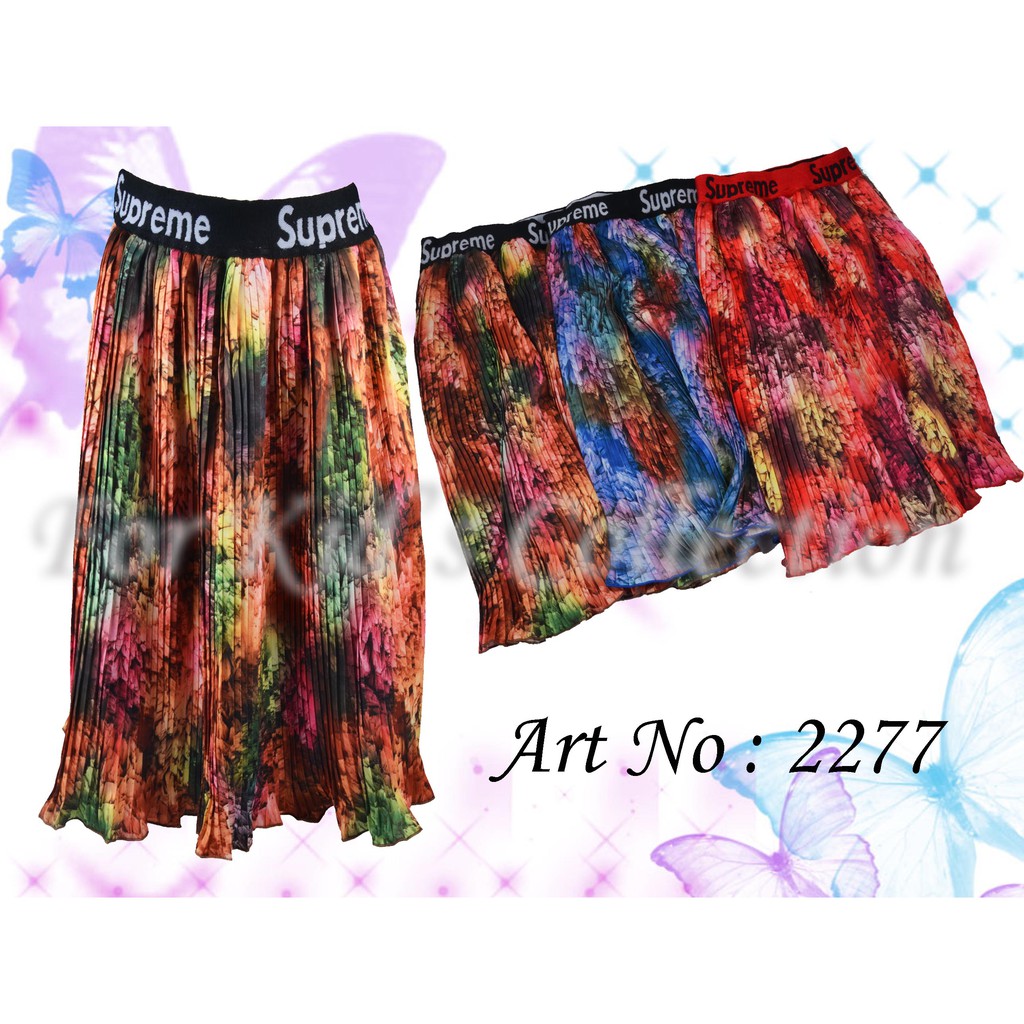 Rok Panjang 7/8 Plisket Anak Perempuan Full Printing