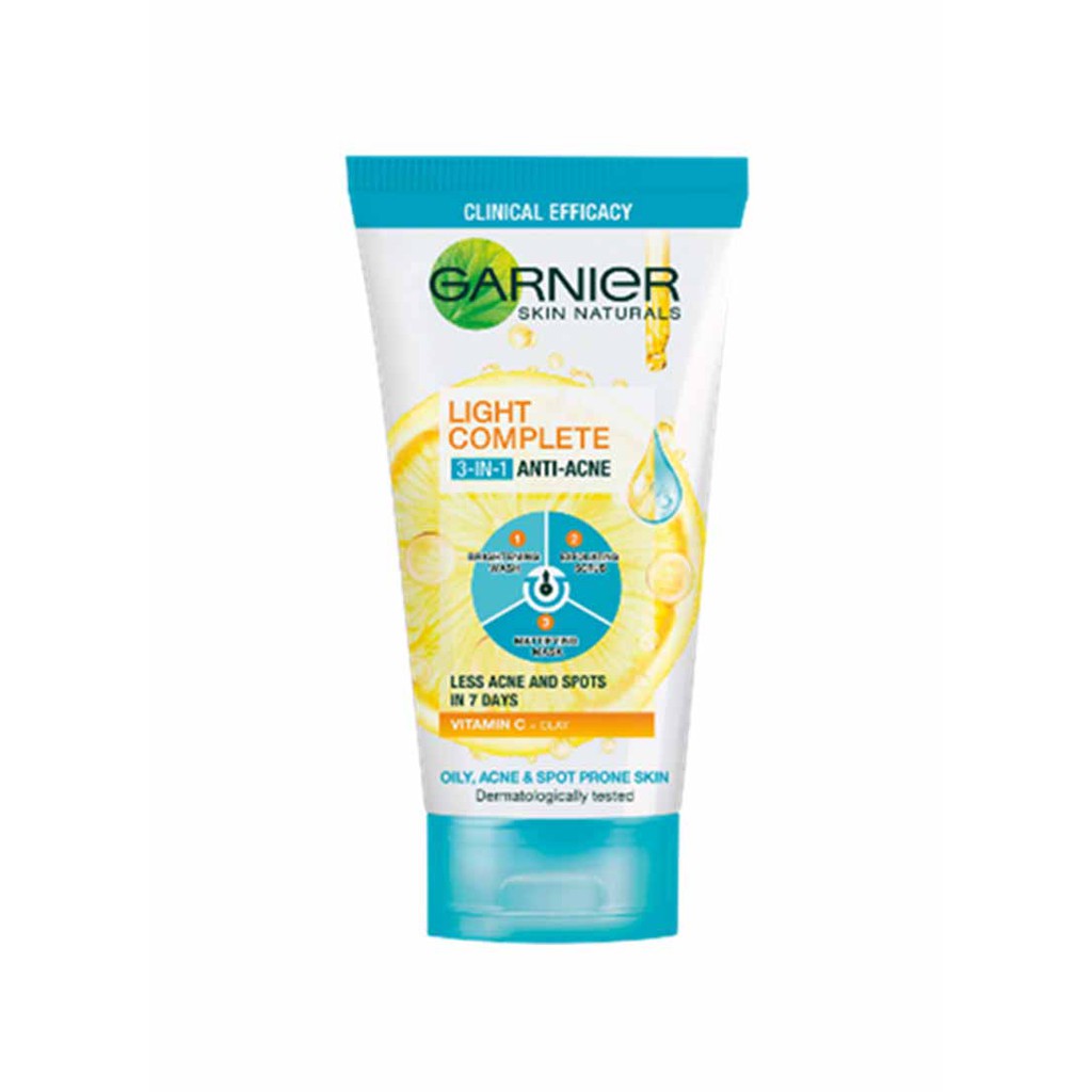Jual Garnier Bright Complete 3 in 1 Anti Acne Facial Wash Indonesia