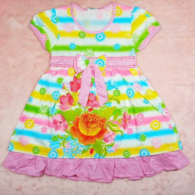 Ss#1008 Dress Anak Perempuan Size 1-2tahun / Pakaian Anak Cewek / Baju Anak Lucu / Dress Keren
