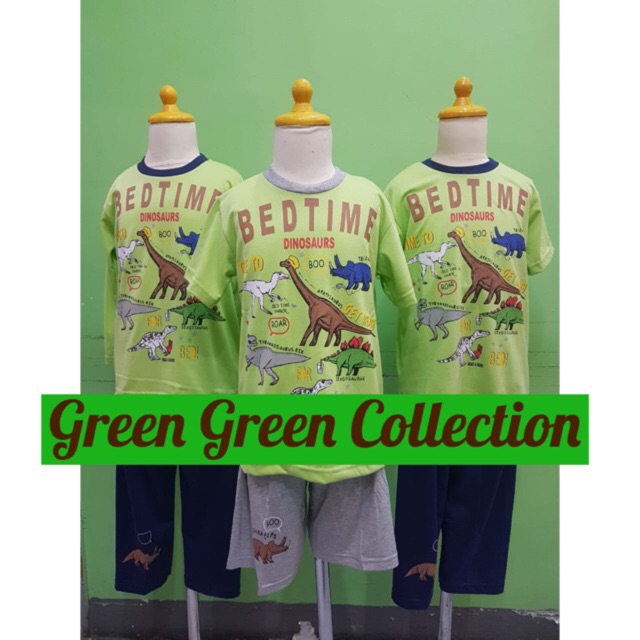 Baju tidur/piyama kaos anak Dinosaur