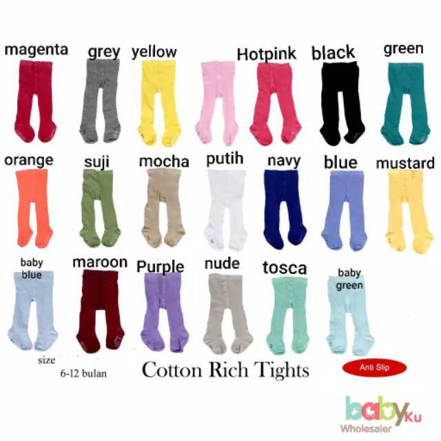 Legging bayi polos tutup kaki / leging cotton rich polos