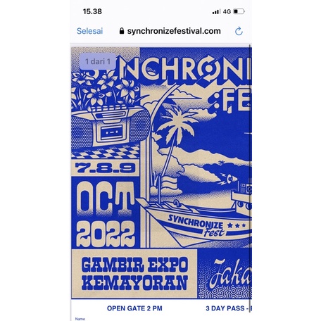 Tiket Synchronize Fest 2022 3days