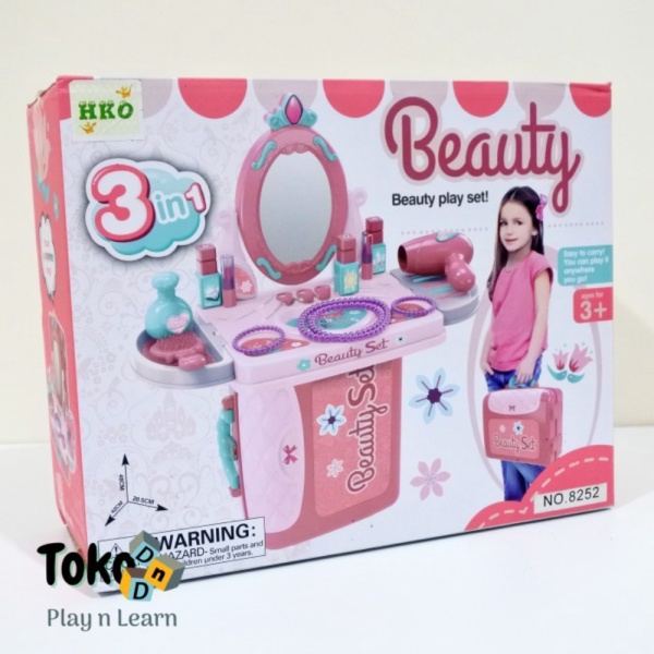 

Mainan Edukasi Anak Perempuan Beauty Set 3 in 1 Make up Dresser Koper Berkualitas