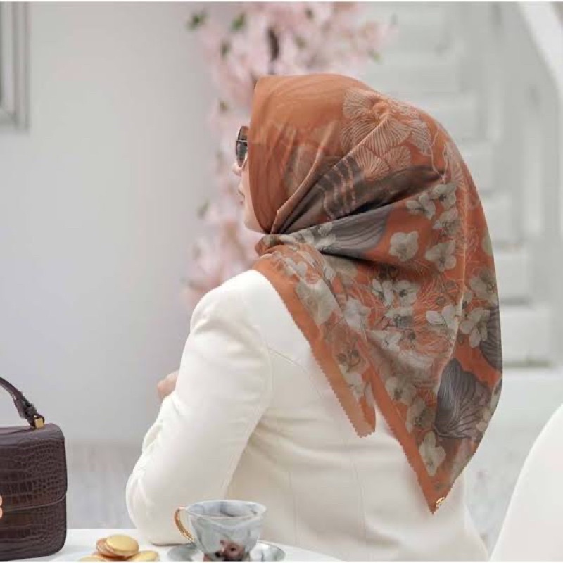 PRELOVE BUTTONSCARVES X SARAH SOFYAN THE ORCHIDE SERIES ORANGE