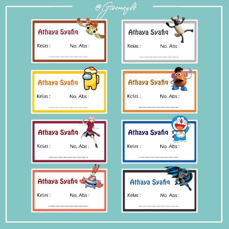 

Stiker label buku anak cowok murah