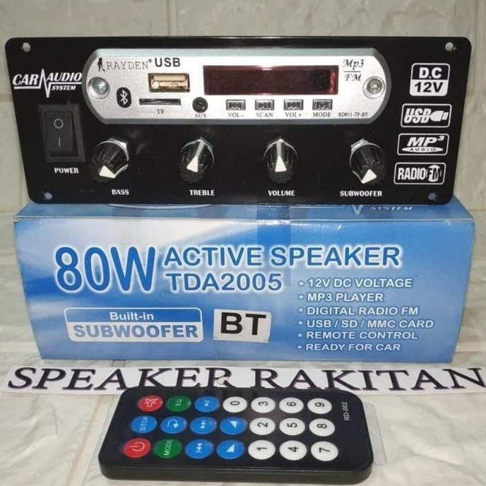Kit Power Amplifier Dc 12V Tda 2005 Bluetooth + Subwoofer 80 Watt Jimaud54 Buru Order
