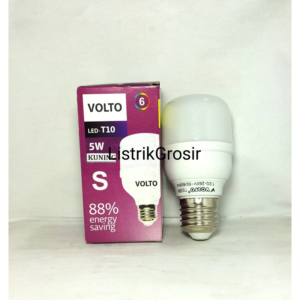 Warm White / Kuning Lampu Led S8 T10 Kapsul 5w Volto / Jastec / Endora