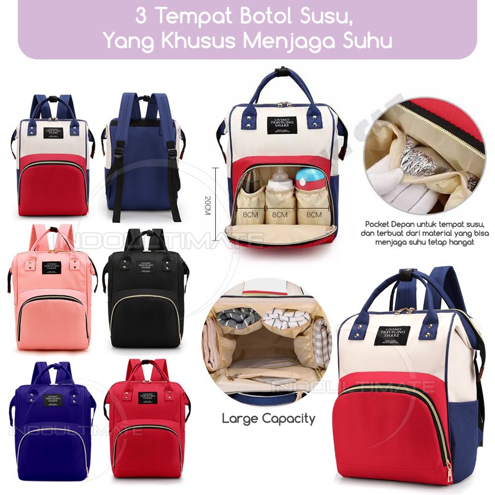 Tas Bayi Ransel Besar murah Tas Popok Bayi Tas Botol Susu Tas Perlengkapan Bayi NEWBORN CC-799 Tas Travelling Tas Ibu Tas Anak Bayi import waterproof