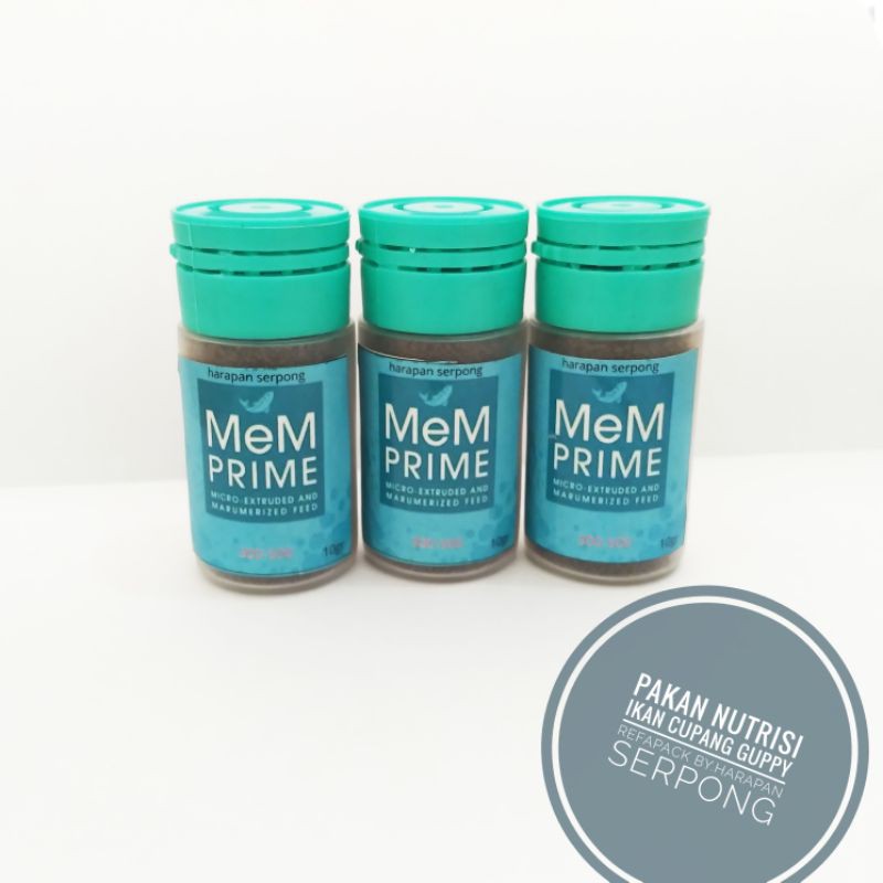 Pelet Ikan Cupang MEM PRIME nutrsi ikan cupang guppy isi 10gr