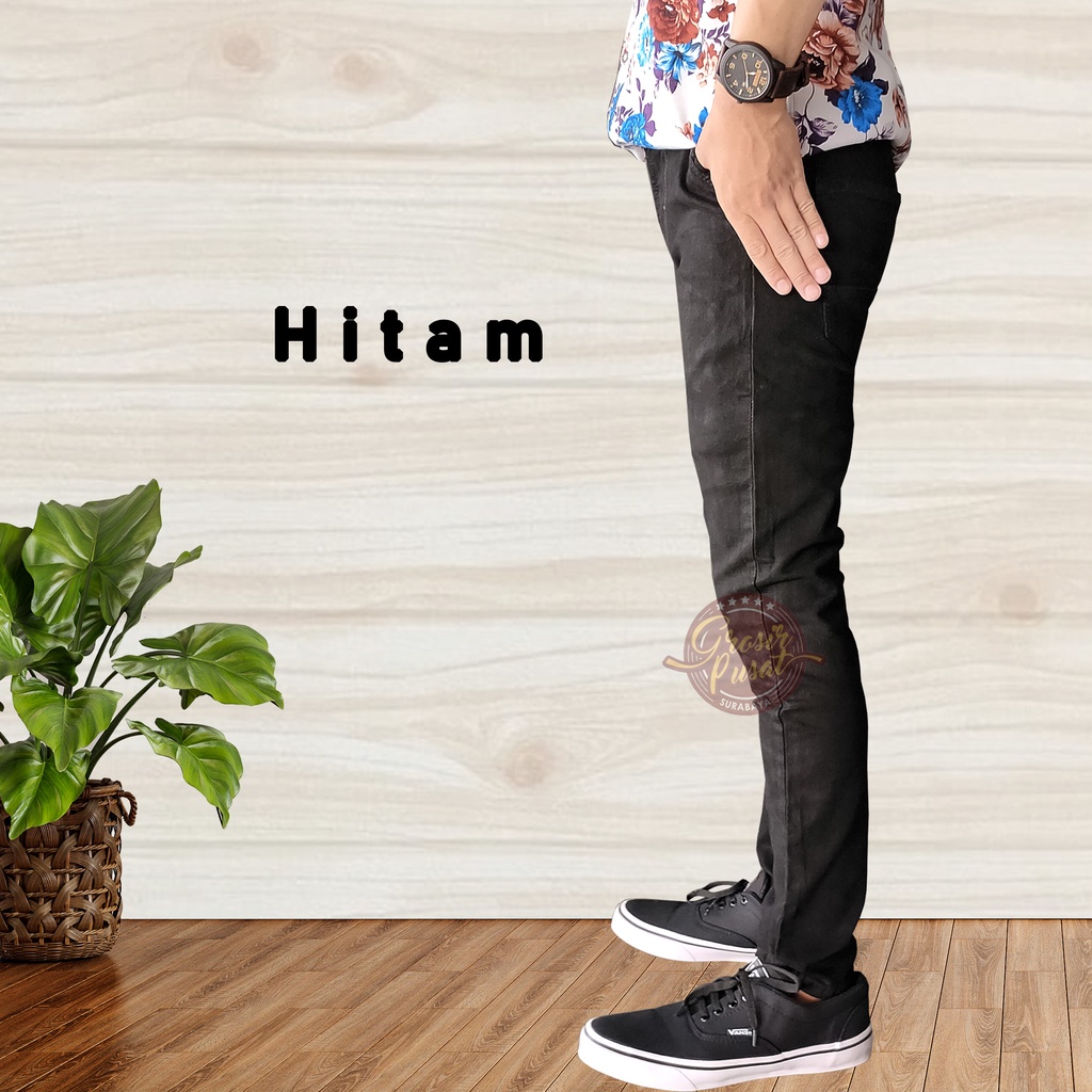 Celana Jeans Pensil Skinny Pria Braga Hitam Premium Halus 27 - 38