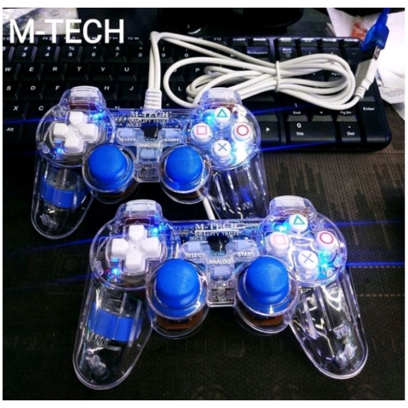 gampad Double Getar / Joystick  PC/Laptop Transparan M-Tech ORIGINAL