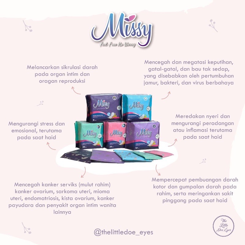 [READY] Missy Pads Pembalut Wanita (Pantyliner, Mini, Day, Night, Super Night) with BONUS