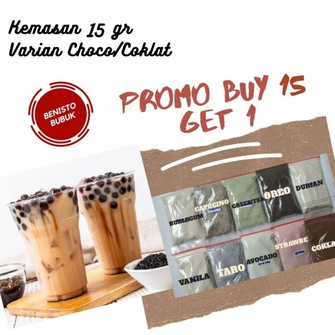 

Promo Awal tahun Bubuk Minuman 15 gr/ Bubuk Minuman Murah / Minuman Boba Coklat 15 gr Promo Awal tahun