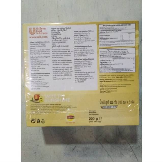 LIPTON YELLOW LABEL NON ENVELOPE 100 PCS ku