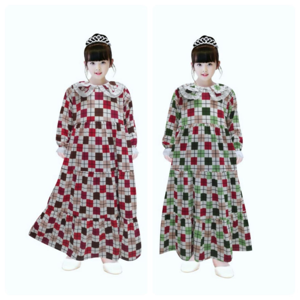 MOMOGI- GAMIS ANAK PEREMPUAN RUFFLE COLLAR KOREAN GIRL / Usia 5th-10th