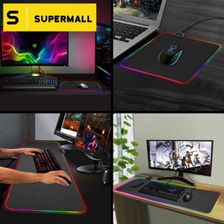 SUPERMALL MOUSE PAD GAMING RGB LED - Mousepad XL / Desk Mat 300 x 900