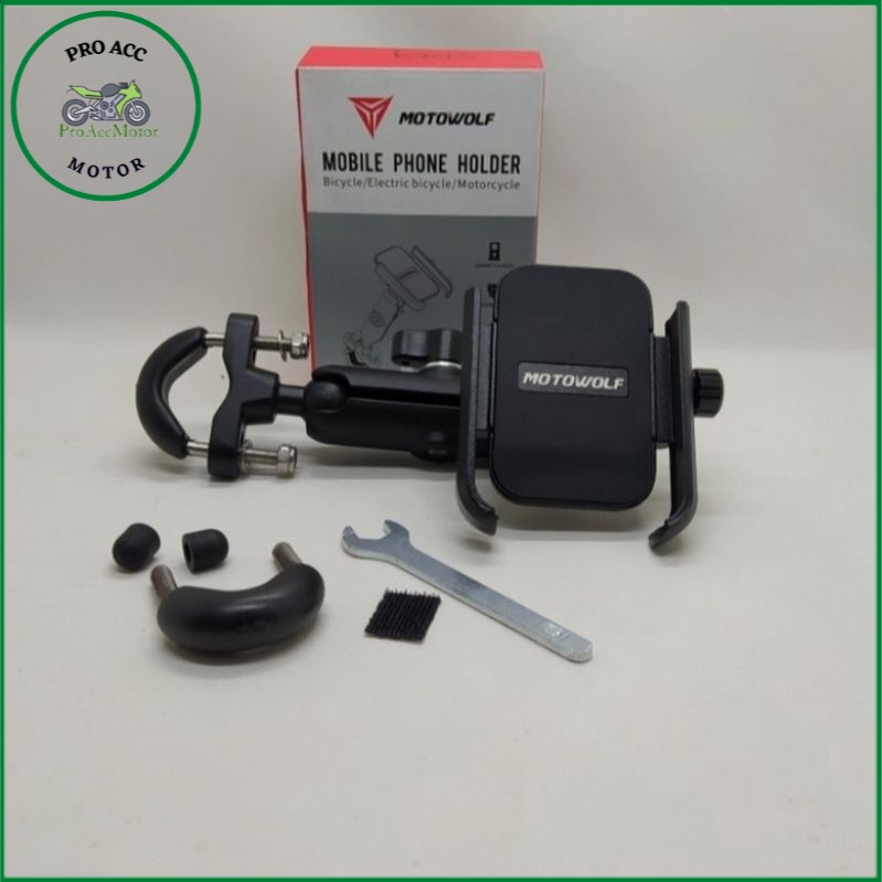 motowolf holder handphone rotasi 360 derajat motor ADV PCX NEW NMAX AEROX XMAX VARIO LEXI DLL (COD)
