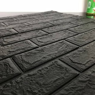 Wallpaper 3D ZT0110 Brick Foam Black Wallpaper Dinding 