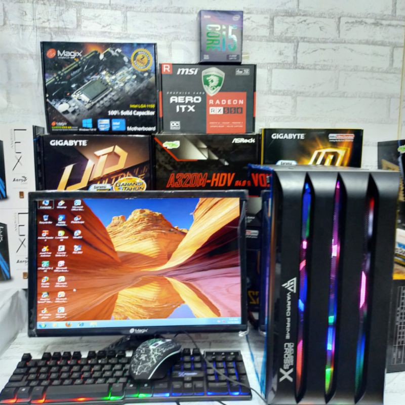 pc gaming core i7 fullset monitor 24 in curved