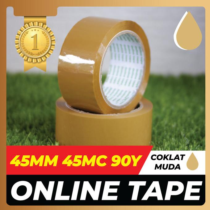 

1 DUS ONLINE TAPE OPP Lakban Coklat 48 MM X 90 Yard Tebal Kuat Murah