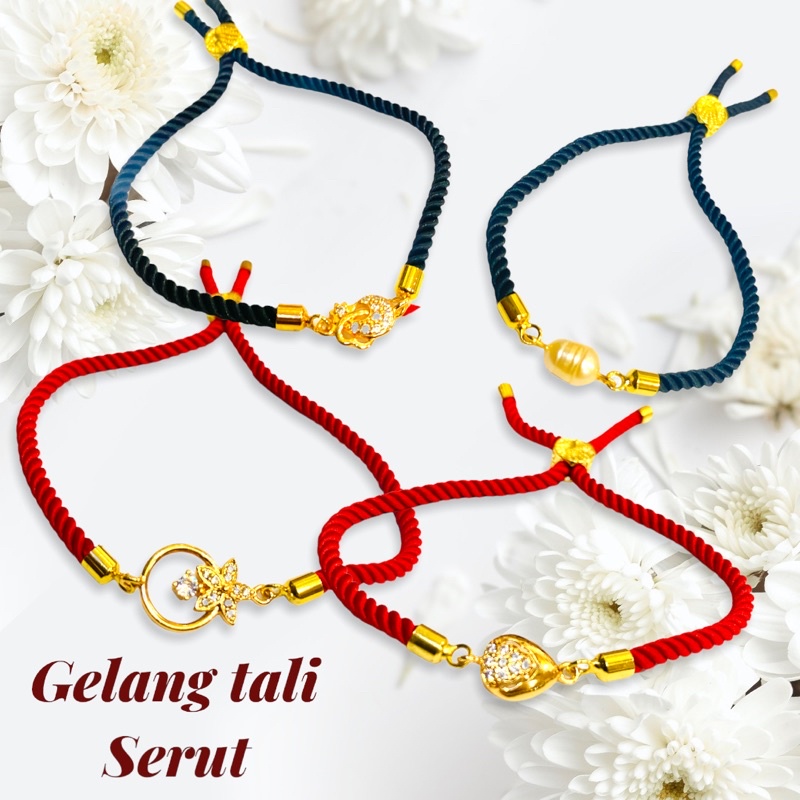 gelang tali serut pwrhiasan lapis emas //gelang tali