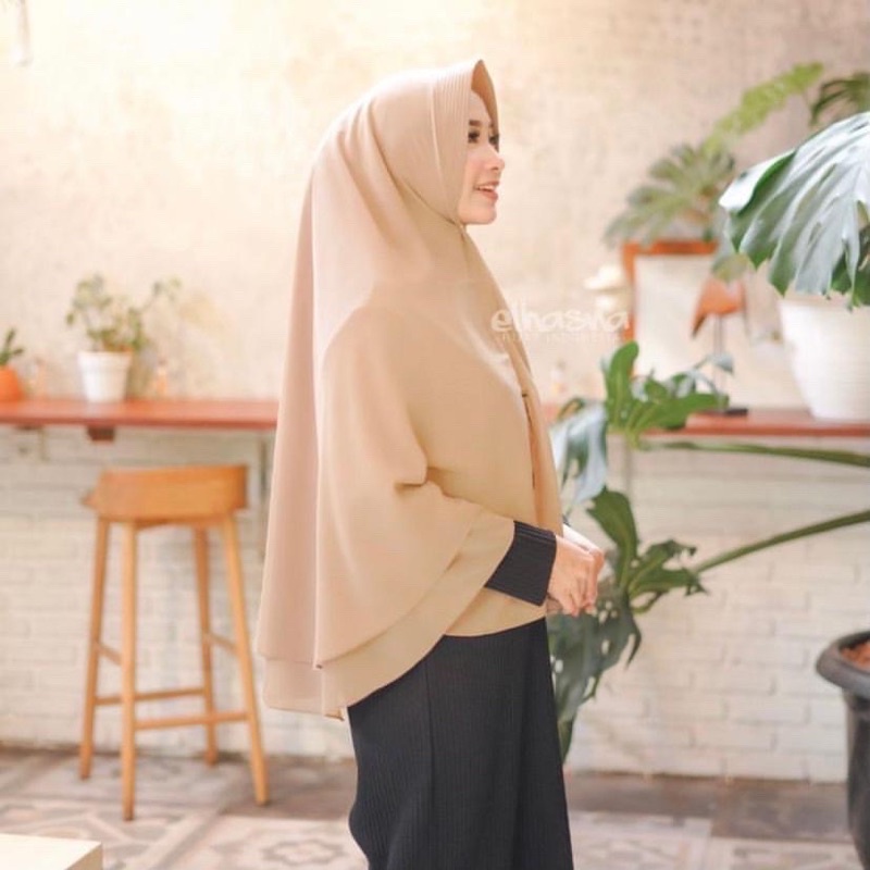 HIJAB JILBAB AISYAH PED 2LAYER CERUTY BABYDOLL MINANG JUMBO TERMURAH