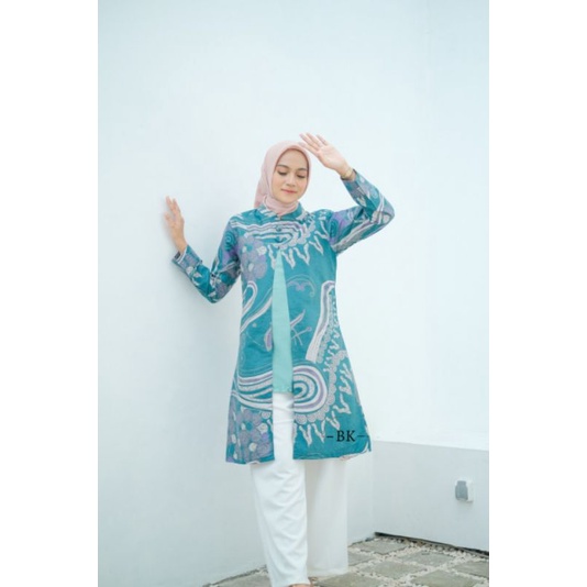 Batik Alina Tunik Batik Baju Batik Wanita Modern Atasan Batik Kerja Wanita Blouse Batik Kantor Seragam M L XL XXL