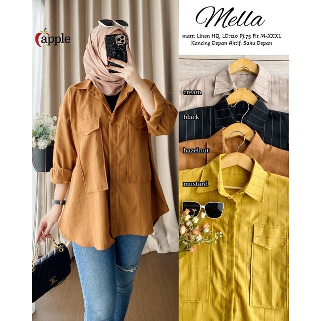 Mella Oversize Blouse by Apple Blouse Oversize Linen