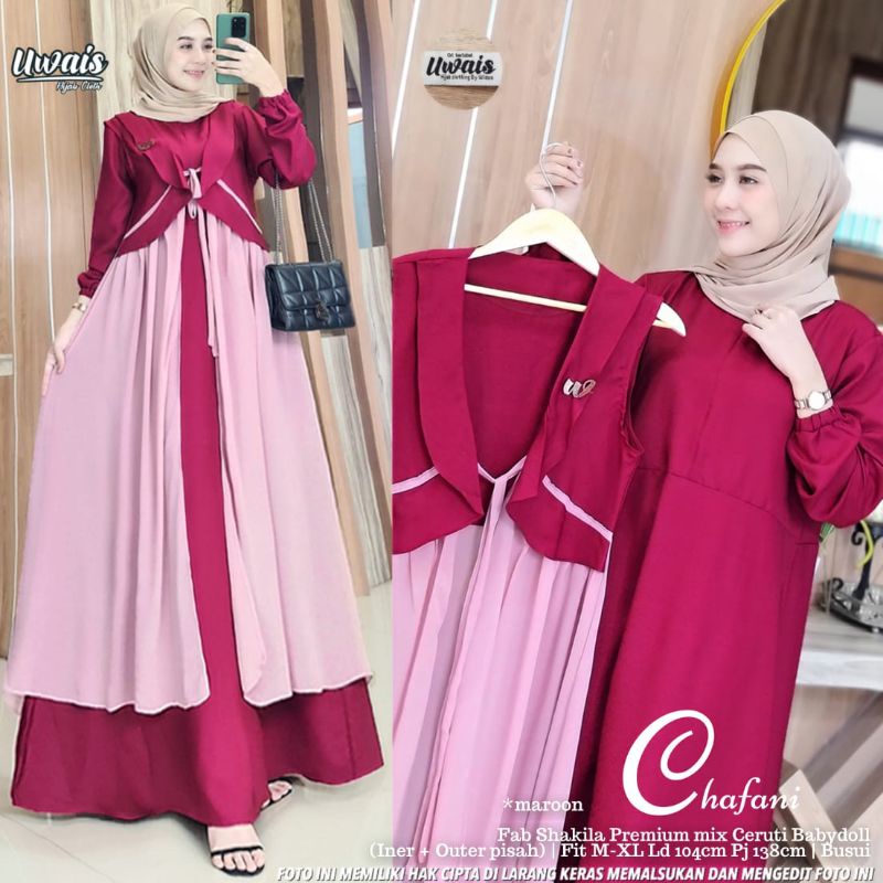 CHAFANI SET BAHAN SHAKILA PREMIUM MIX CERUTY ORI (UWAIS)