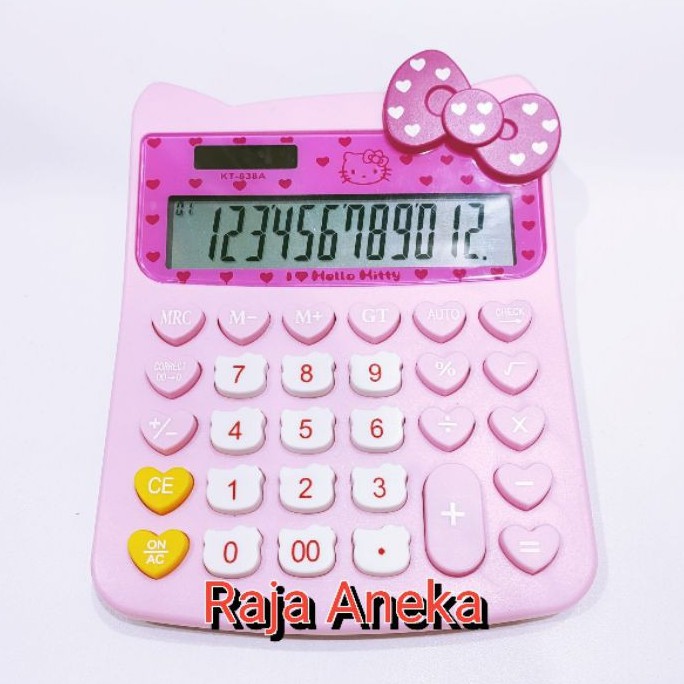 

RB Kalkulator Hello Kitty KT 838 A 12 digit cek ulang calculator check correct helo kity hk kitty