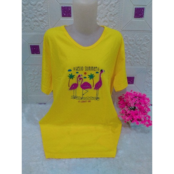 Atasan  wanita kaos calfia xxxl,Mote kuat,bahan adem,tebal