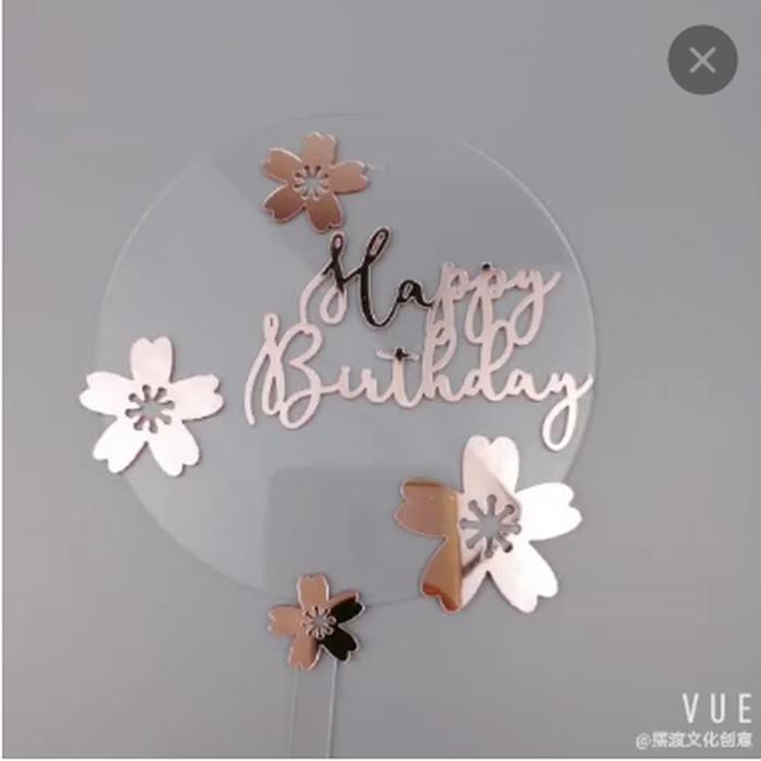Party | Cake Topper Hbd Sakura Flexi 065015 Tusukan Kue Ultah Hiasan Kue Ultah Terlaris Kekinian