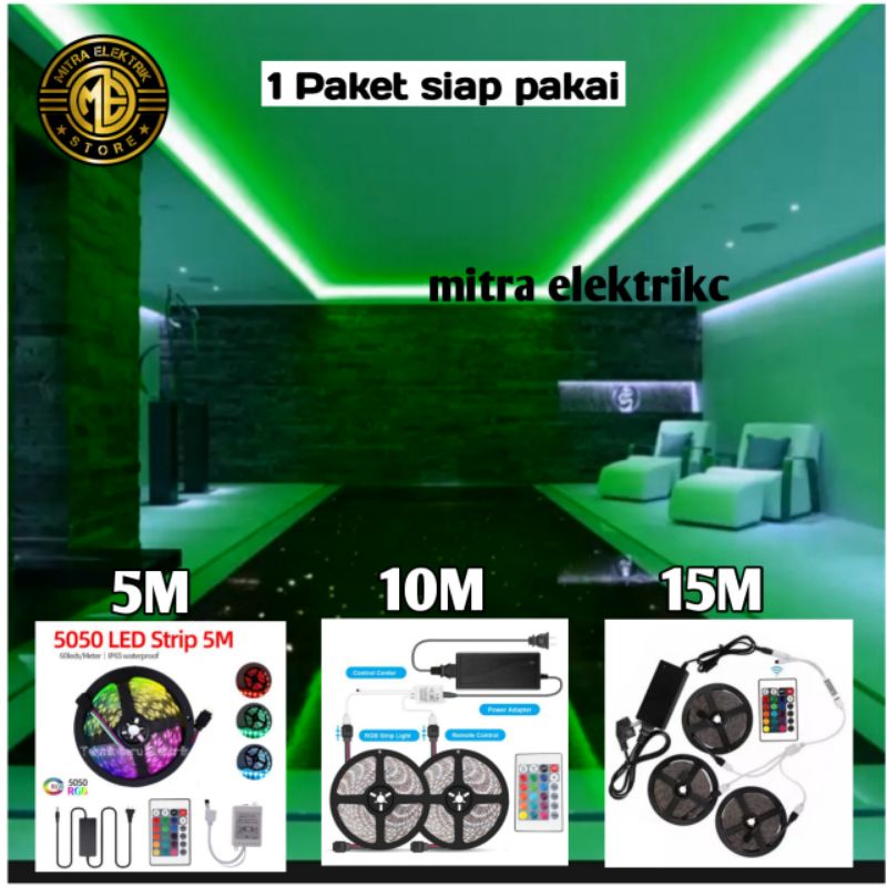 Lampu Plafon Ledstrip Remote siap pakai Lampu Kamar Aestetic Warna warni