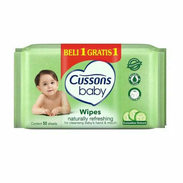 Cussons Baby Wipes 50s' Beli 1 Gratis 1