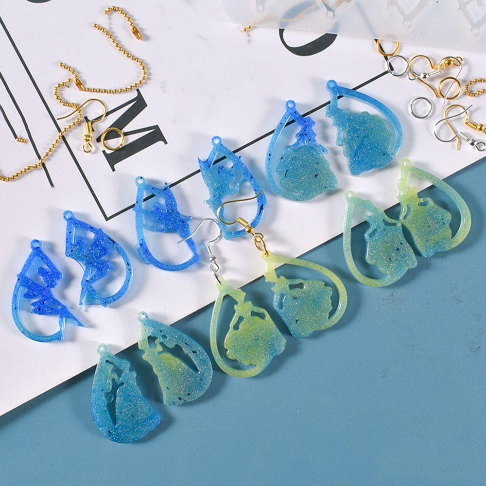 Preva Bunga Anting Cetakan Resin Transparan UV Epoxy Irregular Pendant Silicone Mold