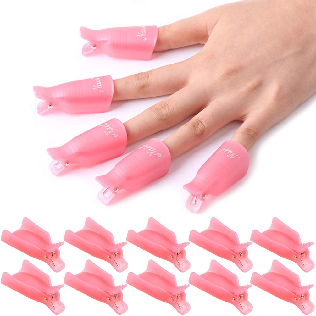 10pcs Nail Soak Off Clips UV Gel Remover Reusable Keeper