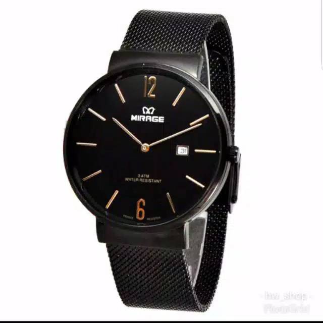 Jam Tangan Wanita Mirage Hitam 8624 Original