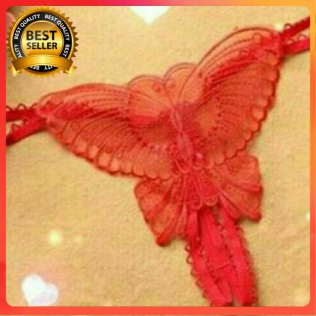 G String Underwear Sexy Kupu-kupu Butterfly Open Crotch Pasangan Lingerie