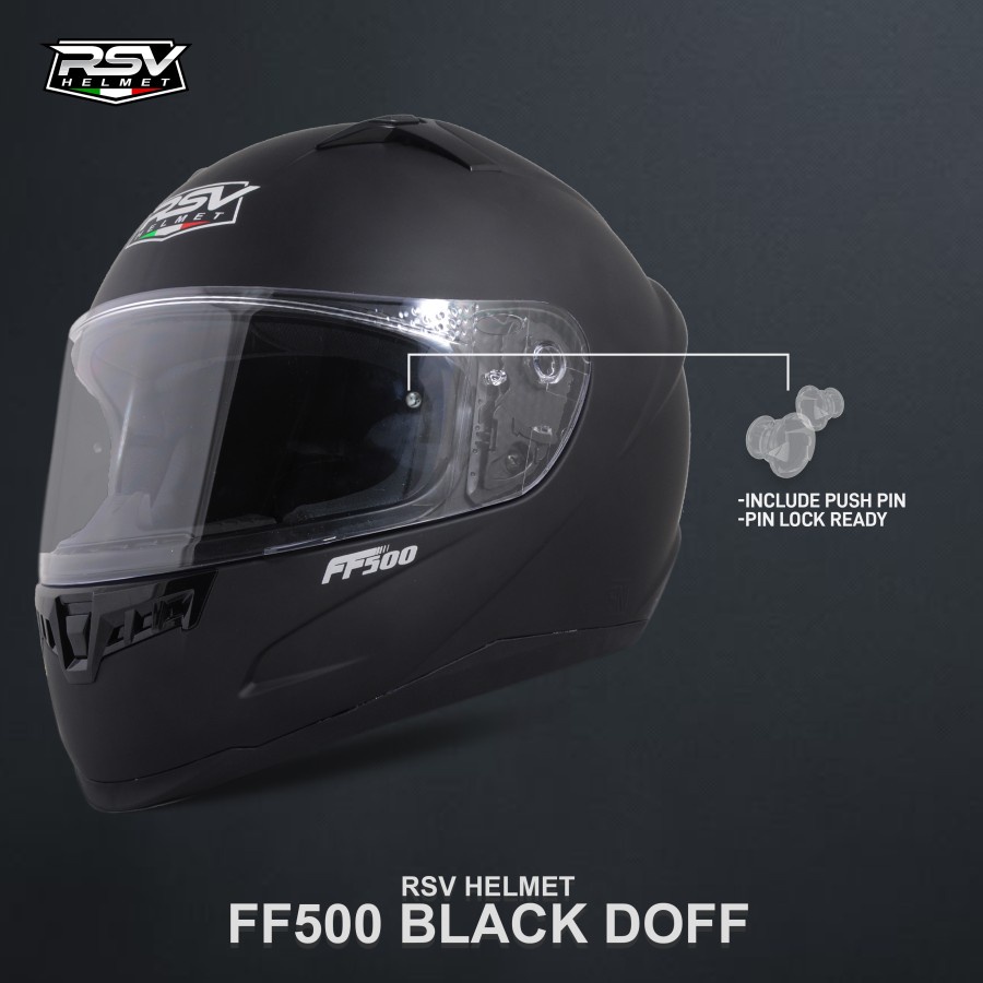 HELM RSV FF500 SOLID BLACK DOFF