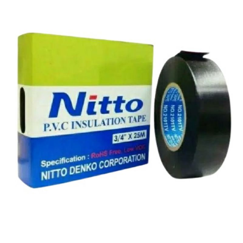 Nitto Lakban/ Isolasi Listrik Nitto 3/4 Inch x 25M Hitam