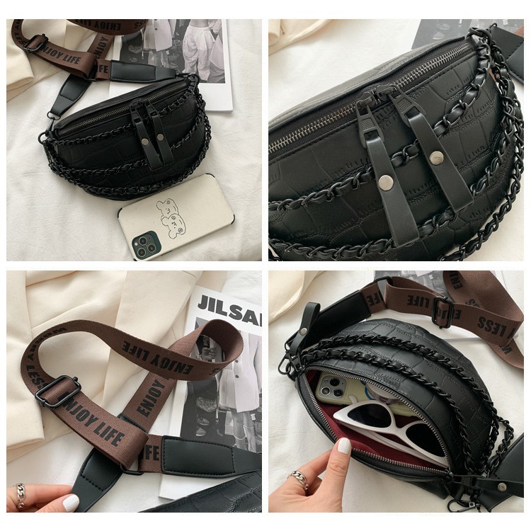 BJ15811 BLACK/BROWN/COFFEE/YELLOW - TAS PINGGANG WAISTBAG SLING BAG CROSSBODY IMPORT KULIT PU LEATHER TERMURAH TERLARIS BAGSTORE JAKARTA LT1423 CR7475 ELJ5811 BQ3195 GT1863