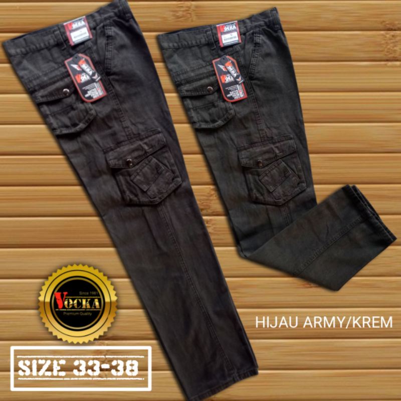 [COD] 33-38 Celana Panjang Cargo Pria Dewasa JUMBO Premium Kekinian