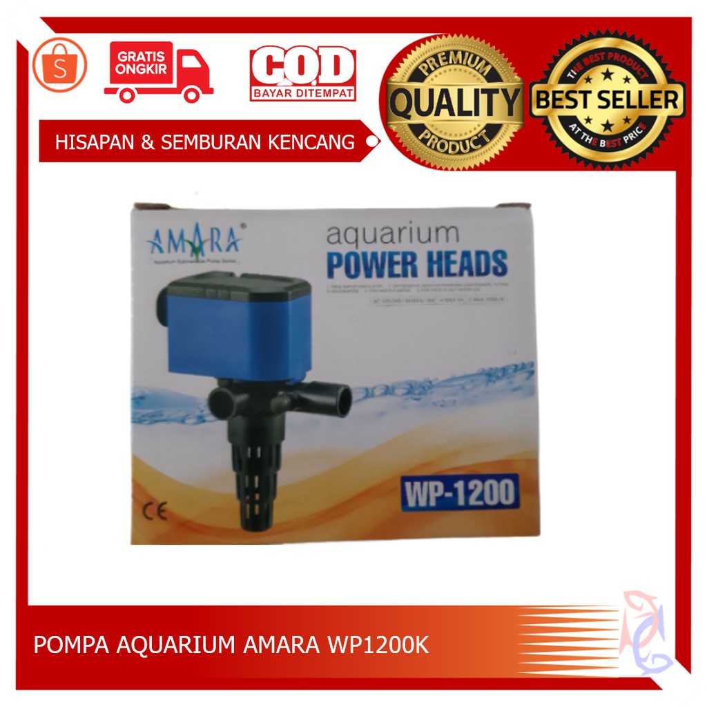 POMPA AIR AMARA WP 1200 FILTER AQUARIUM POMPA KECIL AQUARIUM POMPA AIR HIDROPONIK POMPA AIR AQUARIUM