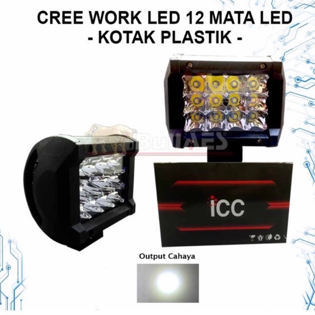 Lampu tembak sorot CWL 12 LED  2 mode waterproof GRADE B