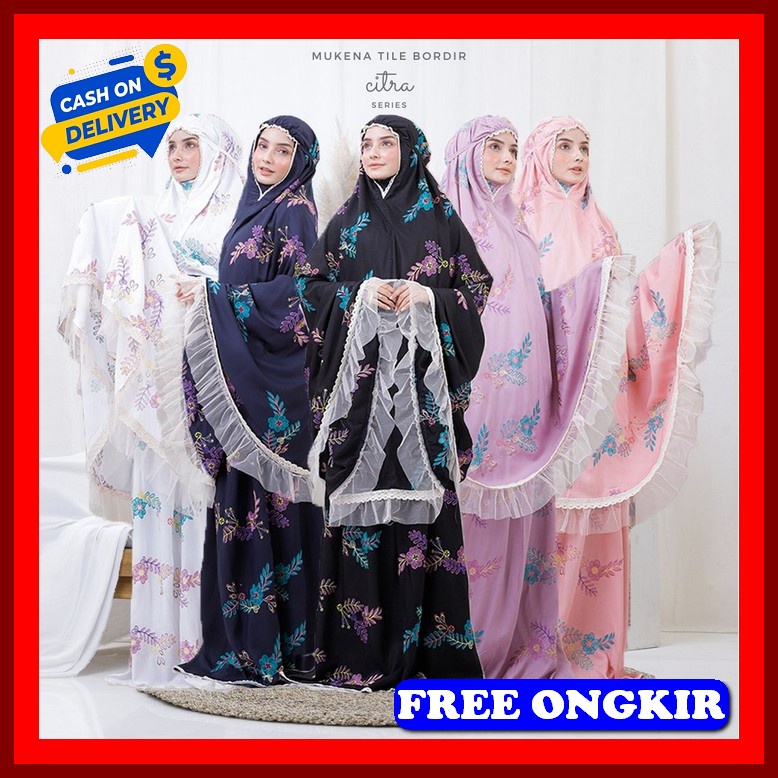Terbaru  Exclusive Mukena Murah Katun Bsy Bunga Timbul Cici Mekenah Mukena Siti Khadijah Dewasa O Mu