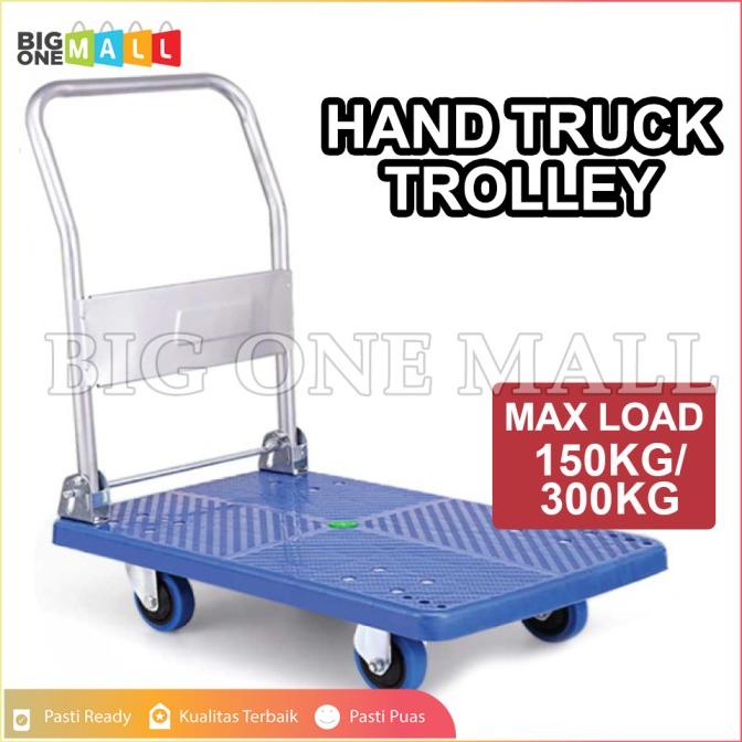 Troli Lipat Handtruck 300Kg, Trolley Dorongan Barang, Trolli Plastik