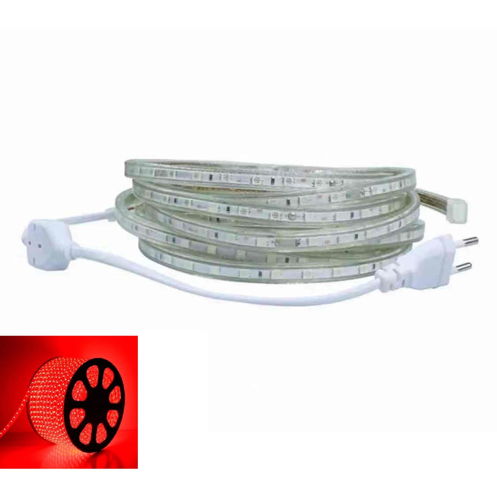 PROMO 5 METER LAMPU LED STRIP SELANG 5050 SMD AC 220V OUTDOOR AND INDOOR + COLOKAN